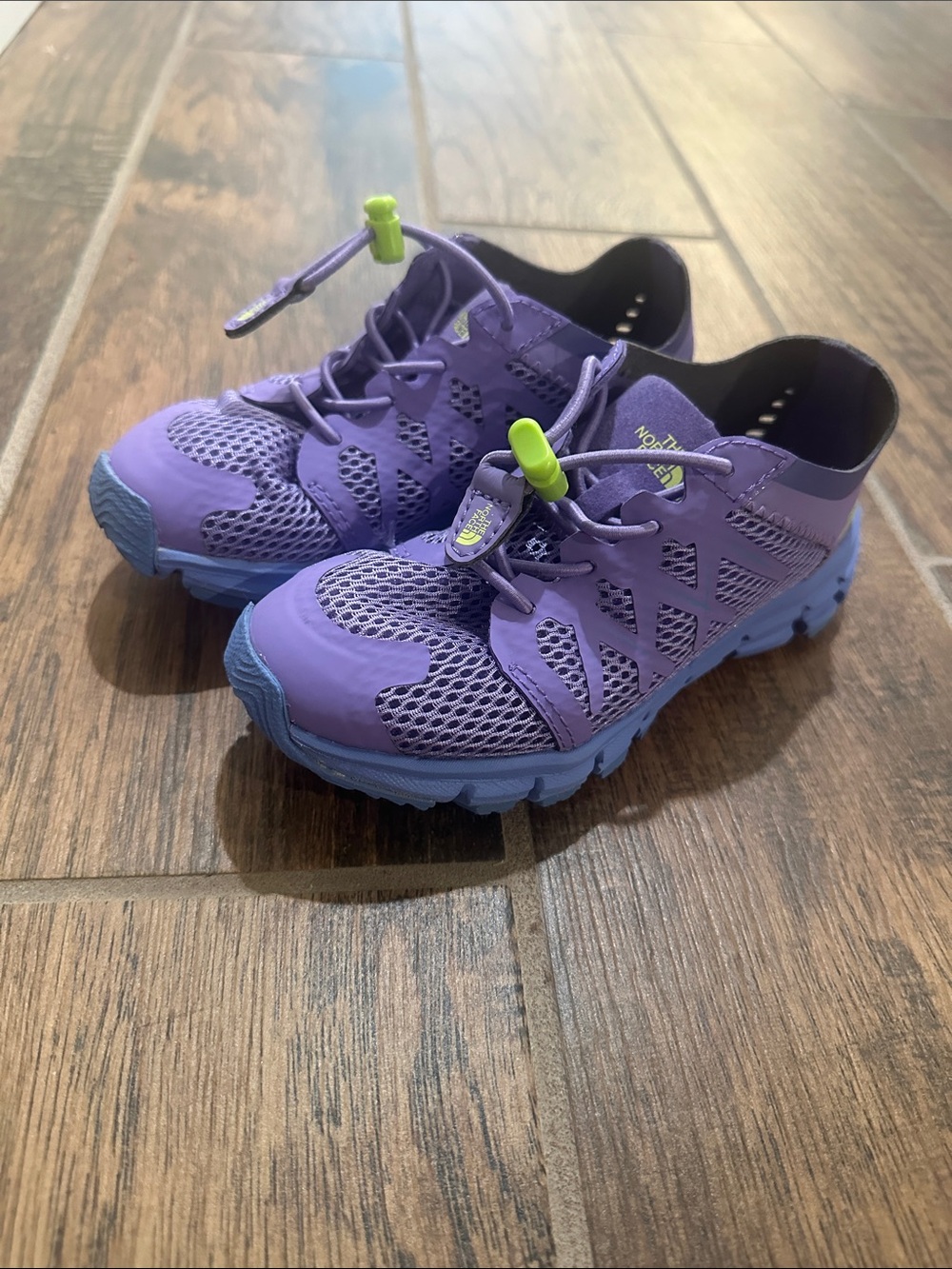 The North Face Purple Kids Trail Sneakers with Lime Accents